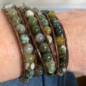 Green Beaded Wrap Bracelet